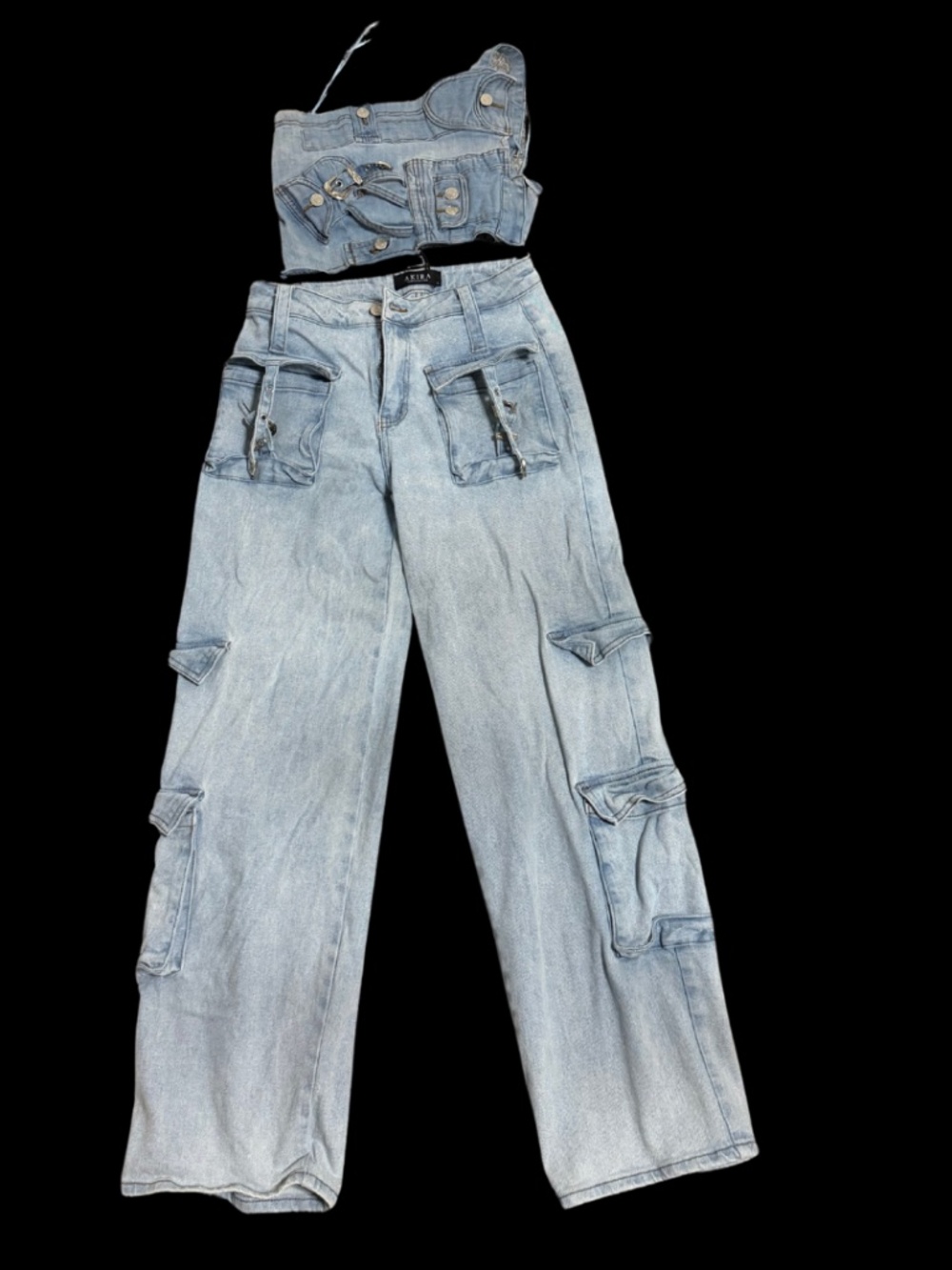AKIRA Women's Blue Denim Set